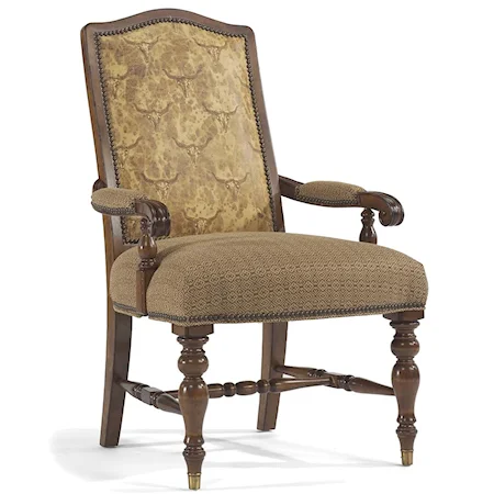 Bristol Fabric and Leather Dining Chair  with Nailhead Trim